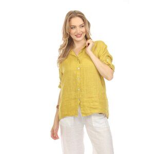 Mustard Button Up Collared Shirt